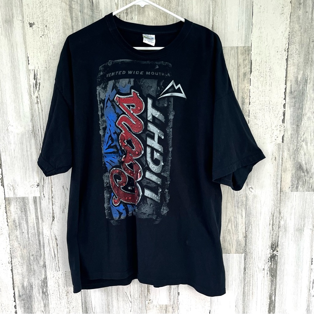 Gildan Men’s Coors Light Short Sleeve Tee Size 2XL In Black 100% Cotton
